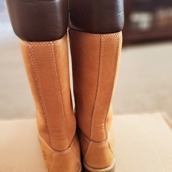 TIMBERLAND PREMIUM WHEAT BUCK LEATHER WOMEN'S 14in BOOTS SIZE 6.5 - Picture 6 of 12